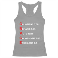 GRACE Christian Scripture Acronym Racerback Tank Top Bible Verses Galatians Romans Acts Colossians Ephesians Faith Message Gift