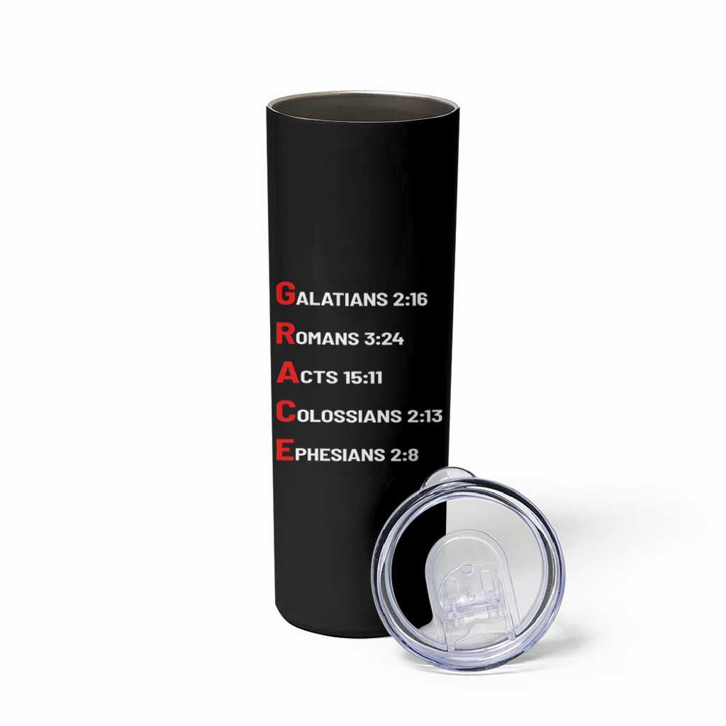 GRACE Christian Scripture Acronym Skinny Tumbler Bible Verses Galatians Romans Acts Colossians Ephesians Faith Message Gift