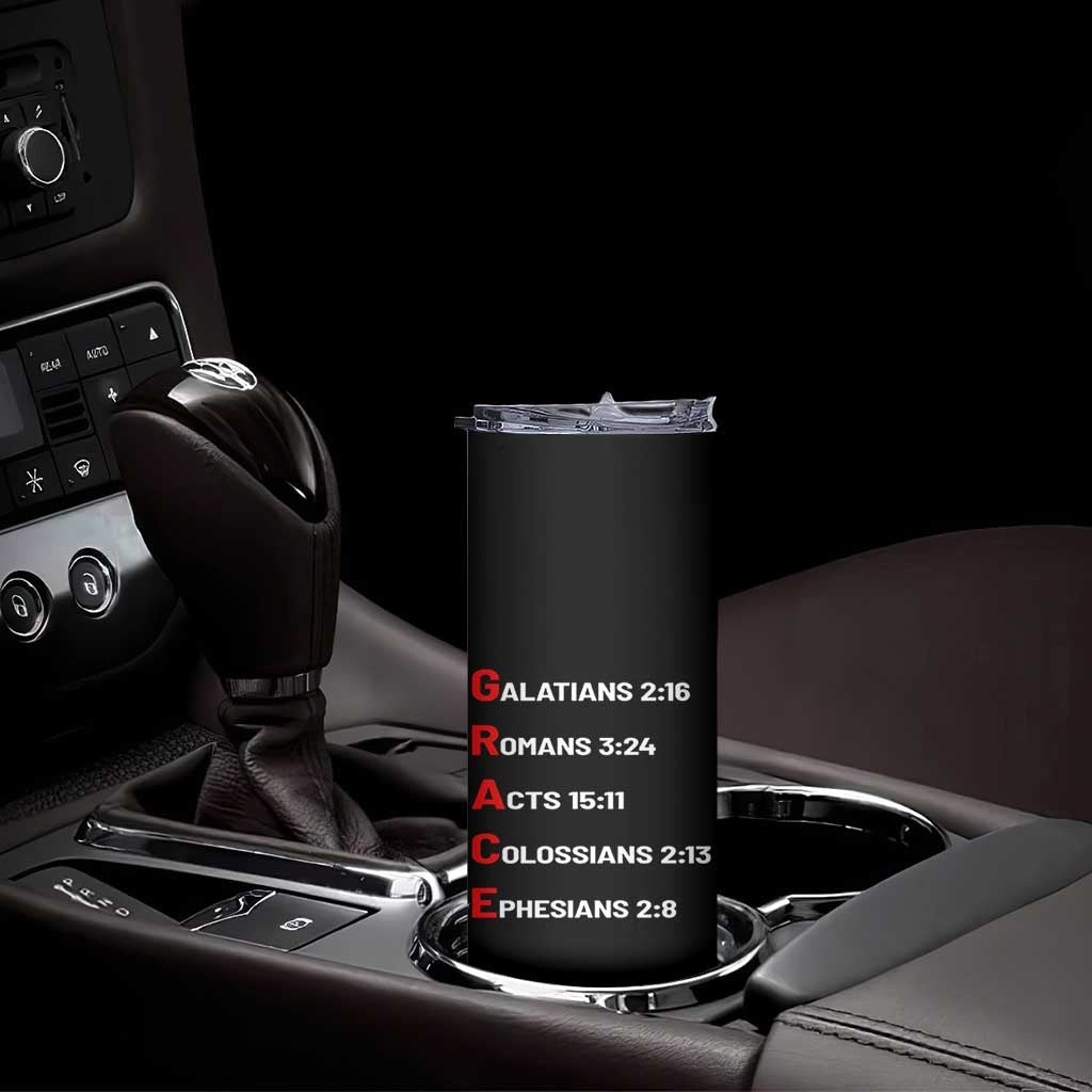 GRACE Christian Scripture Acronym Skinny Tumbler Bible Verses Galatians Romans Acts Colossians Ephesians Faith Message Gift