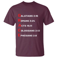 GRACE Christian Scripture Acronym T Shirt Bible Verses Galatians Romans Acts Colossians Ephesians Faith Message Gift