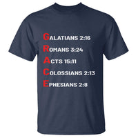 GRACE Christian Scripture Acronym T Shirt Bible Verses Galatians Romans Acts Colossians Ephesians Faith Message Gift