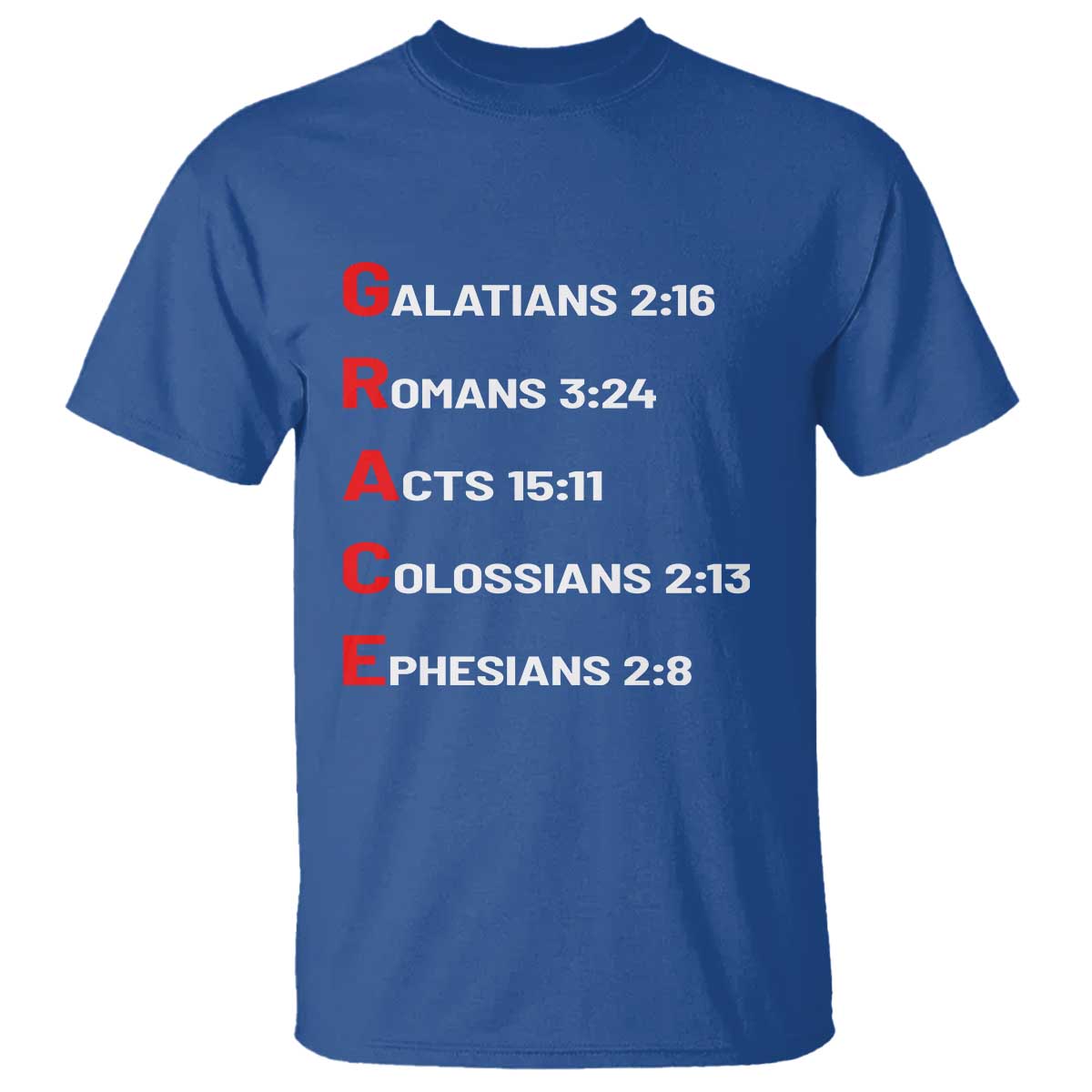 GRACE Christian Scripture Acronym T Shirt Bible Verses Galatians Romans Acts Colossians Ephesians Faith Message Gift