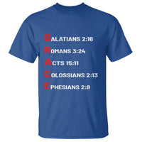 GRACE Christian Scripture Acronym T Shirt Bible Verses Galatians Romans Acts Colossians Ephesians Faith Message Gift