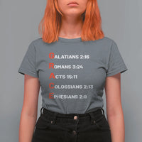 GRACE Christian Scripture Acronym T Shirt For Women Bible Verses Galatians Romans Acts Colossians Ephesians Faith Message Gift