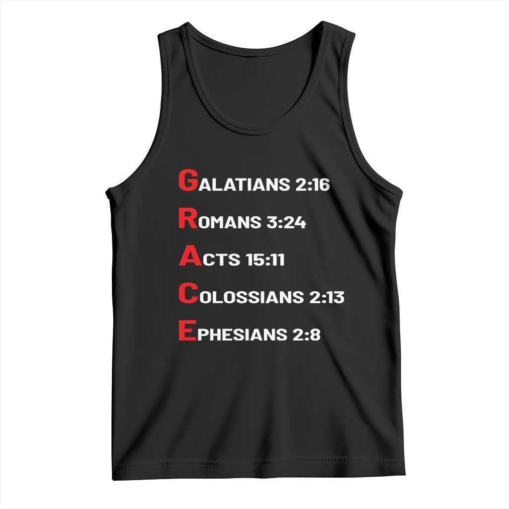 GRACE Christian Scripture Acronym Tank Top Bible Verses Galatians Romans Acts Colossians Ephesians Faith Message Gift