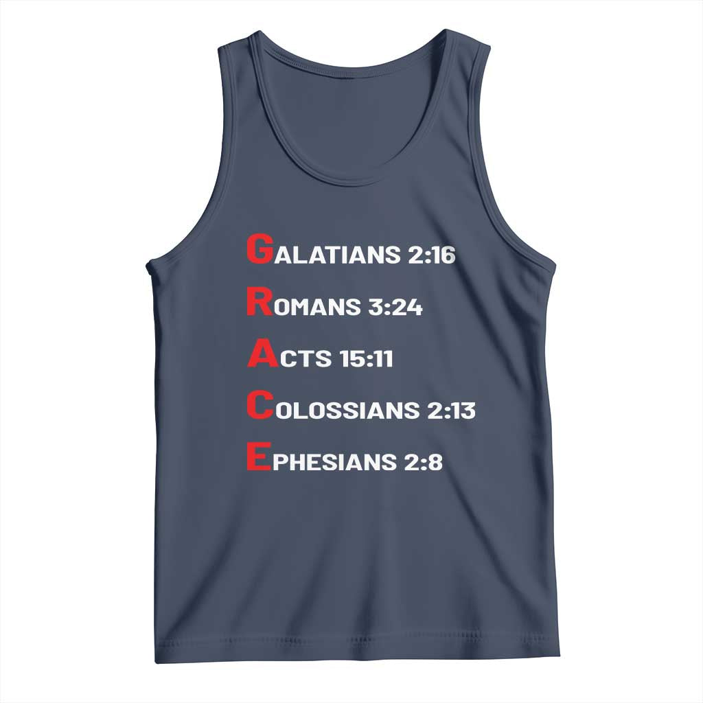 GRACE Christian Scripture Acronym Tank Top Bible Verses Galatians Romans Acts Colossians Ephesians Faith Message Gift