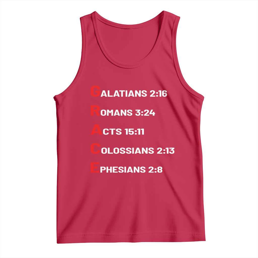 GRACE Christian Scripture Acronym Tank Top Bible Verses Galatians Romans Acts Colossians Ephesians Faith Message Gift