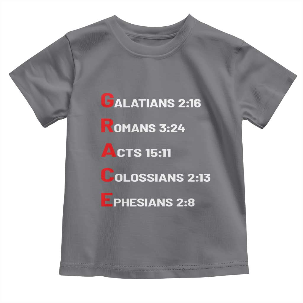 GRACE Christian Scripture Acronym Toddler T Shirt Bible Verses Galatians Romans Acts Colossians Ephesians Faith Message Gift