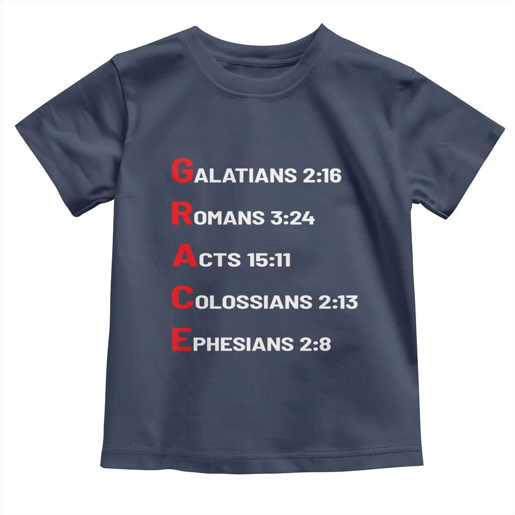 GRACE Christian Scripture Acronym Toddler T Shirt Bible Verses Galatians Romans Acts Colossians Ephesians Faith Message Gift