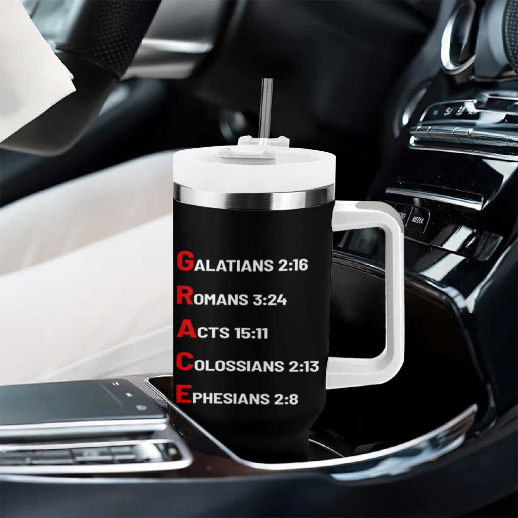 GRACE Christian Scripture Acronym Tumbler With Handle Bible Verses Galatians Romans Acts Colossians Ephesians Faith Message Gift