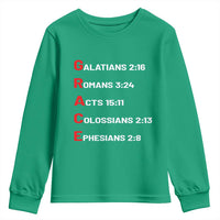 GRACE Christian Scripture Acronym Youth Sweatshirt Bible Verses Galatians Romans Acts Colossians Ephesians Faith Message Gift