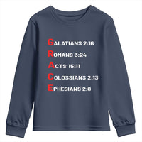 GRACE Christian Scripture Acronym Youth Sweatshirt Bible Verses Galatians Romans Acts Colossians Ephesians Faith Message Gift
