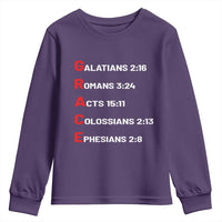 GRACE Christian Scripture Acronym Youth Sweatshirt Bible Verses Galatians Romans Acts Colossians Ephesians Faith Message Gift