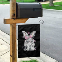 Cute Easter Bunny with Heart Glasses Pink Bow Garden Flag Adorable Rabbit Love Aesthetic Gift
