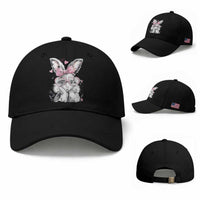 Cute Easter Bunny with Heart Glasses Pink Bow Baseball Cap Adorable Rabbit Love Aesthetic Gift