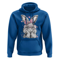 Cute Easter Bunny with Heart Glasses Pink Bow Hoodie Adorable Rabbit Love Aesthetic Gift
