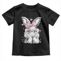 Cute Easter Bunny with Heart Glasses Pink Bow Toddler T Shirt Adorable Rabbit Love Aesthetic Gift