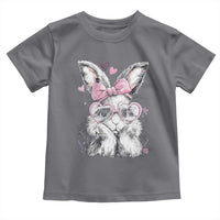 Cute Easter Bunny with Heart Glasses Pink Bow Toddler T Shirt Adorable Rabbit Love Aesthetic Gift