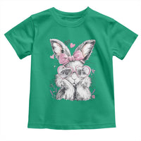 Cute Easter Bunny with Heart Glasses Pink Bow Toddler T Shirt Adorable Rabbit Love Aesthetic Gift