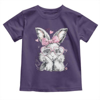 Cute Easter Bunny with Heart Glasses Pink Bow Toddler T Shirt Adorable Rabbit Love Aesthetic Gift