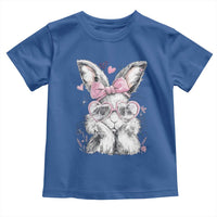 Cute Easter Bunny with Heart Glasses Pink Bow Toddler T Shirt Adorable Rabbit Love Aesthetic Gift