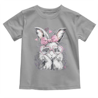 Cute Easter Bunny with Heart Glasses Pink Bow Toddler T Shirt Adorable Rabbit Love Aesthetic Gift