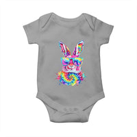 Colorful Tie Dye Bunny with Sunglasses Baby Onesie Cool Easter Rabbit Retro Hippie Vibe Graphic Gift