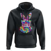 Colorful Tie Dye Bunny with Sunglasses Hoodie Cool Easter Rabbit Retro Hippie Vibe Graphic Gift
