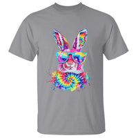 Colorful Tie Dye Bunny with Sunglasses T Shirt Cool Easter Rabbit Retro Hippie Vibe Graphic Gift