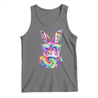Colorful Tie Dye Bunny with Sunglasses Tank Top Cool Easter Rabbit Retro Hippie Vibe Graphic Gift