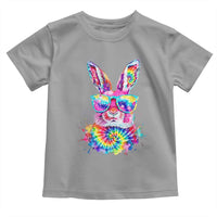 Colorful Tie Dye Bunny with Sunglasses Toddler T Shirt Cool Easter Rabbit Retro Hippie Vibe Graphic Gift