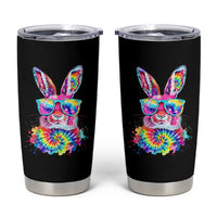 Colorful Tie Dye Bunny with Sunglasses Tumbler Cup Cool Easter Rabbit Retro Hippie Vibe Graphic Gift