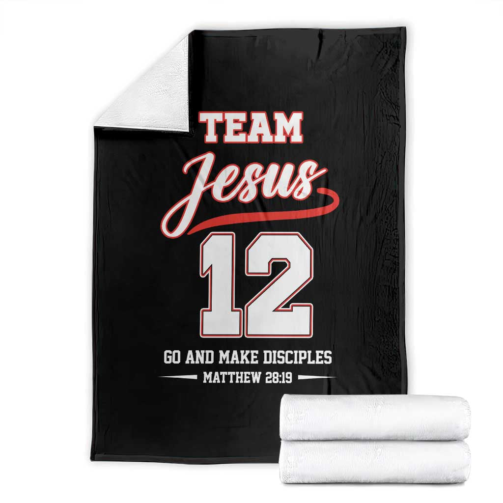 Team Jesus 12 Christian Sports Style Throw Blanket Go And Make Disciples Matthew 28:19 Faith Athletic Inspired Gift