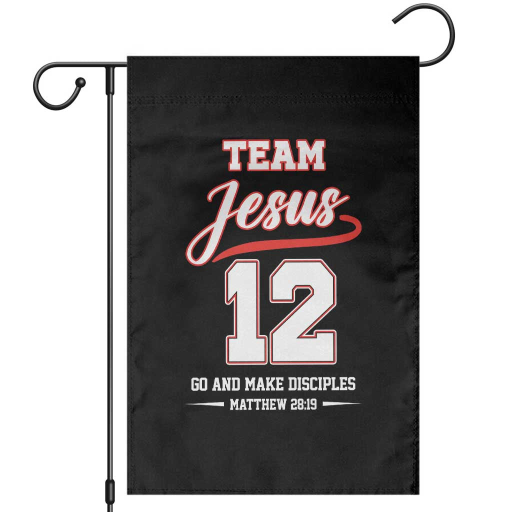 Team Jesus 12 Christian Sports Style Garden Flag Go And Make Disciples Matthew 28:19 Faith Athletic Inspired Gift