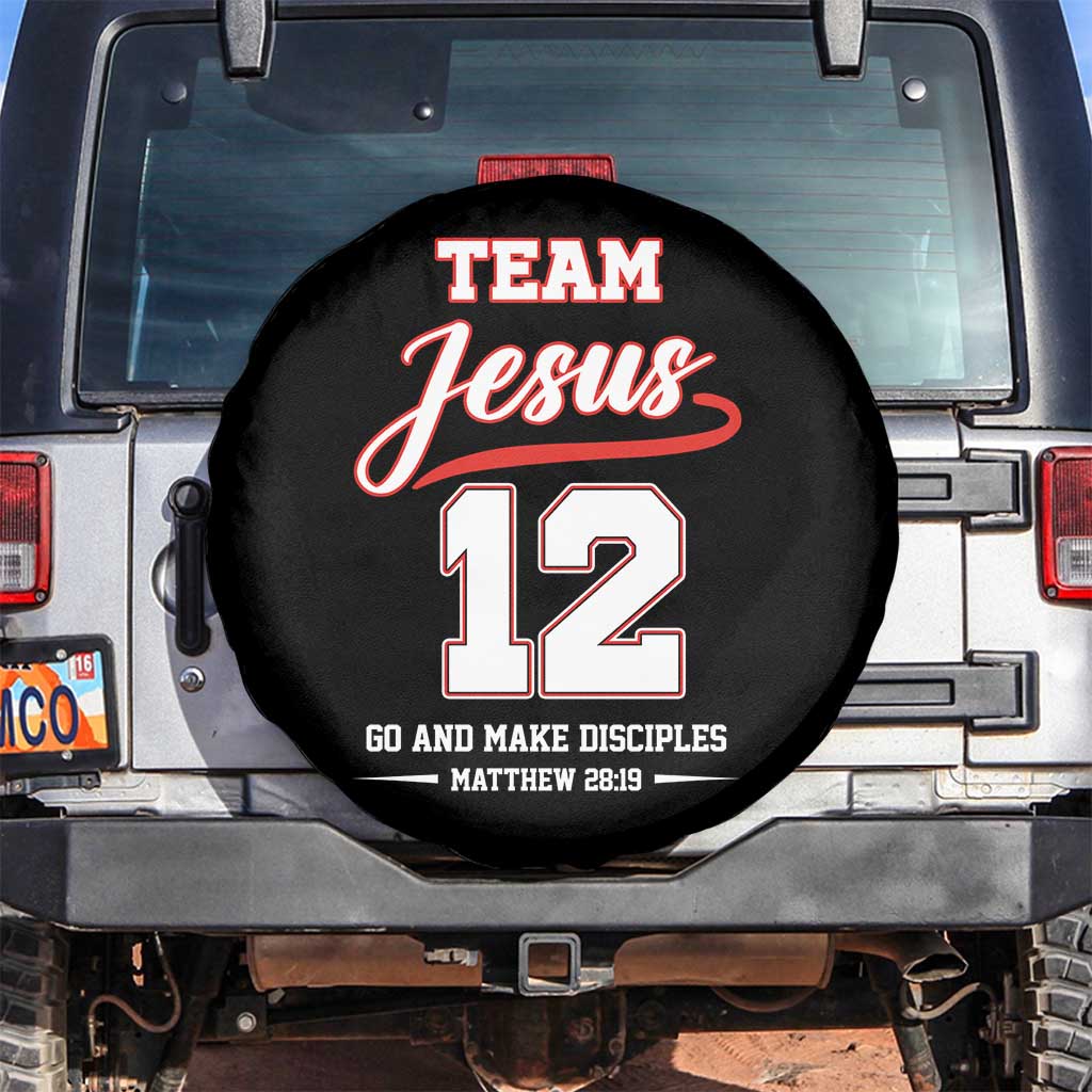 Team Jesus 12 Christian Sports Style Spare Tire Cover Go And Make Disciples Matthew 28:19 Faith Athletic Inspired Gift