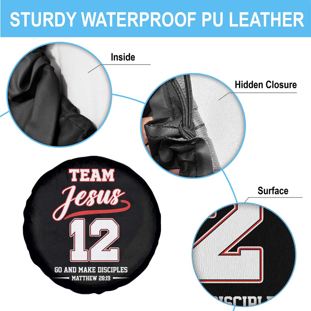 Team Jesus 12 Christian Sports Style Spare Tire Cover Go And Make Disciples Matthew 28:19 Faith Athletic Inspired Gift