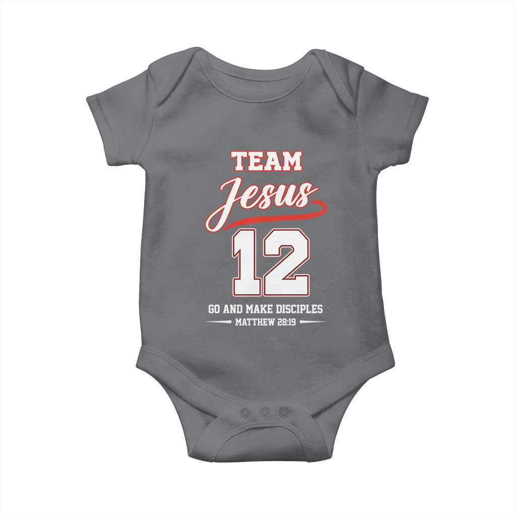 Team Jesus 12 Christian Sports Style Baby Onesie Go And Make Disciples Matthew 28:19 Faith Athletic Inspired Gift