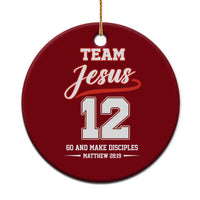 Team Jesus 12 Christian Sports Style Ceramic Ornament Go And Make Disciples Matthew 28:19 Faith Athletic Inspired Gift
