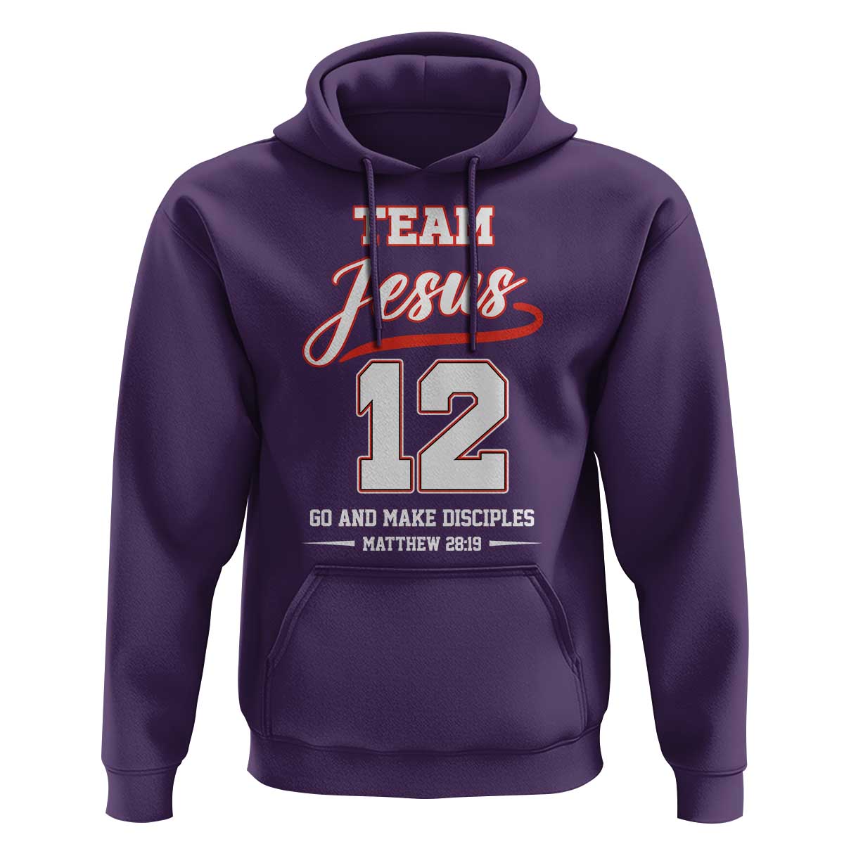 Team Jesus 12 Christian Sports Style Hoodie Go And Make Disciples Matthew 28:19 Faith Athletic Inspired Gift