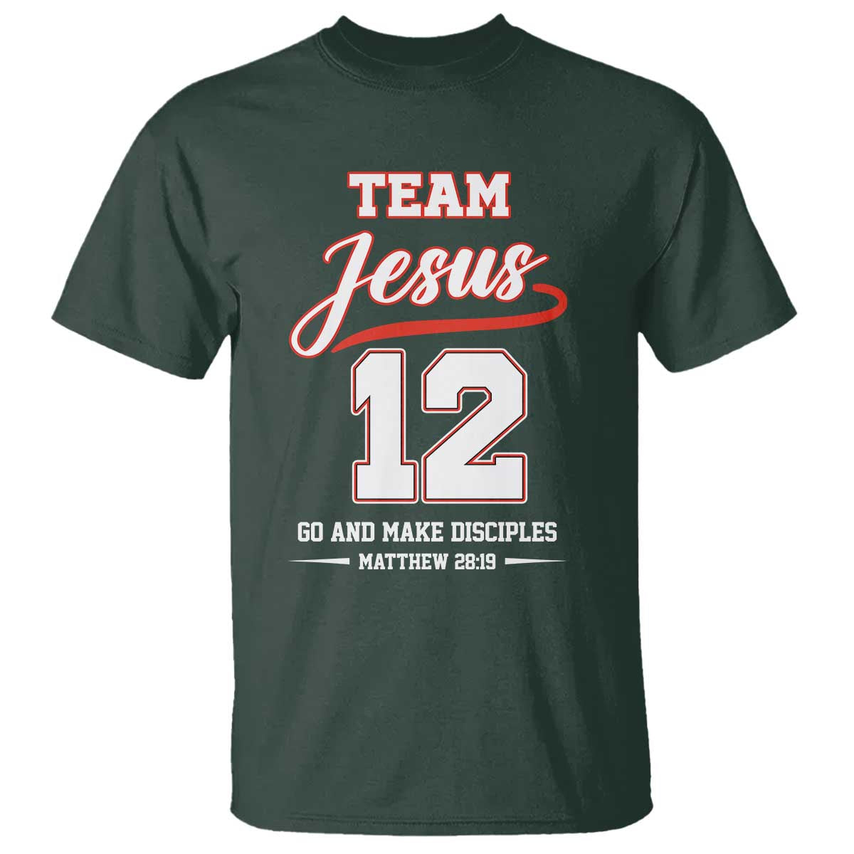 Team Jesus 12 Christian Sports Style T Shirt Go And Make Disciples Matthew 28:19 Faith Athletic Inspired Gift