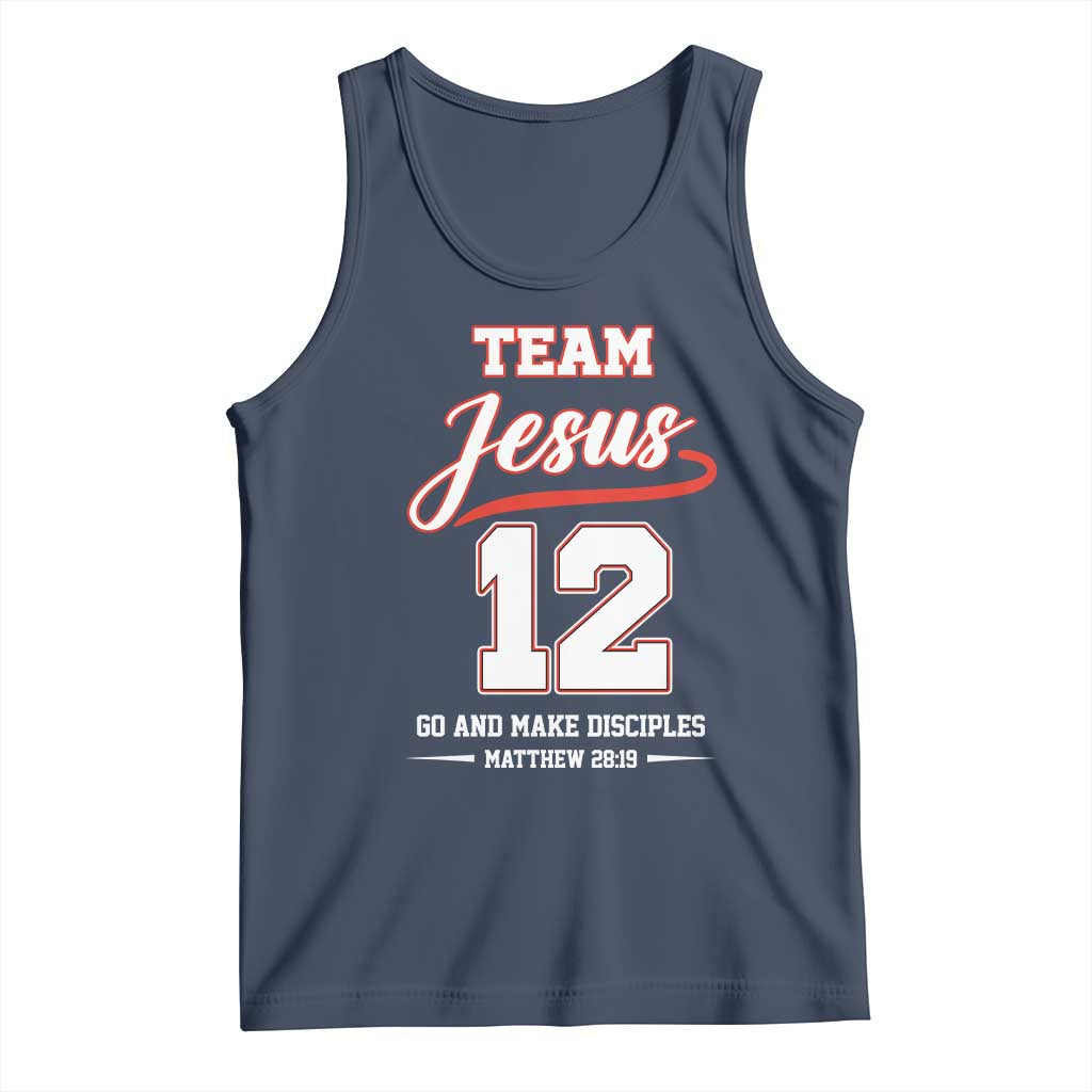 Team Jesus 12 Christian Sports Style Tank Top Go And Make Disciples Matthew 28:19 Faith Athletic Inspired Gift