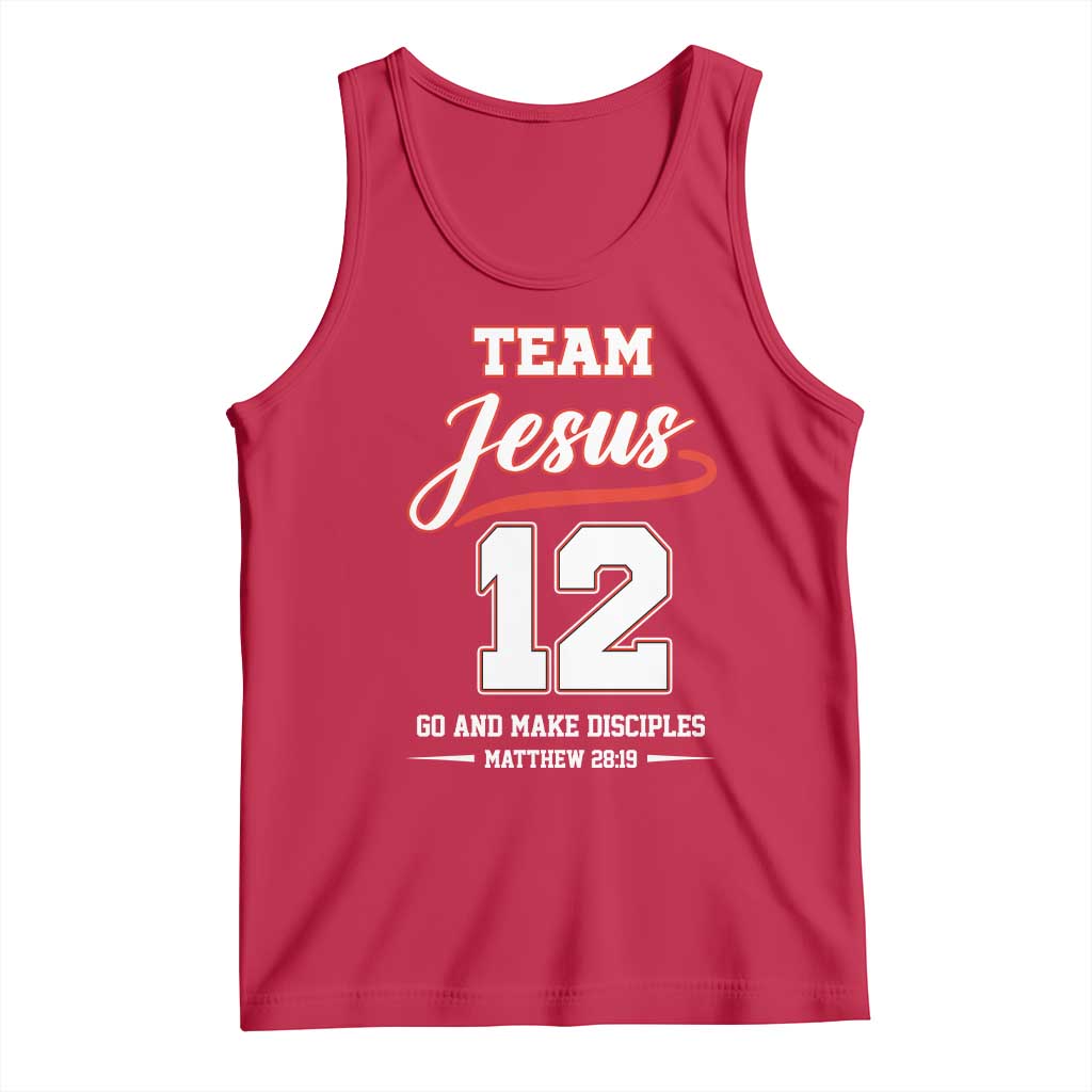 Team Jesus 12 Christian Sports Style Tank Top Go And Make Disciples Matthew 28:19 Faith Athletic Inspired Gift