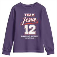 Team Jesus 12 Christian Sports Style Youth Sweatshirt Go And Make Disciples Matthew 28:19 Faith Athletic Inspired Gift