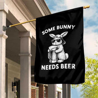 Some Bunny Needs Beer Funny Easter Drinking Humor Garden Flag Cool Rabbit with Sunglasses Graphic Gift