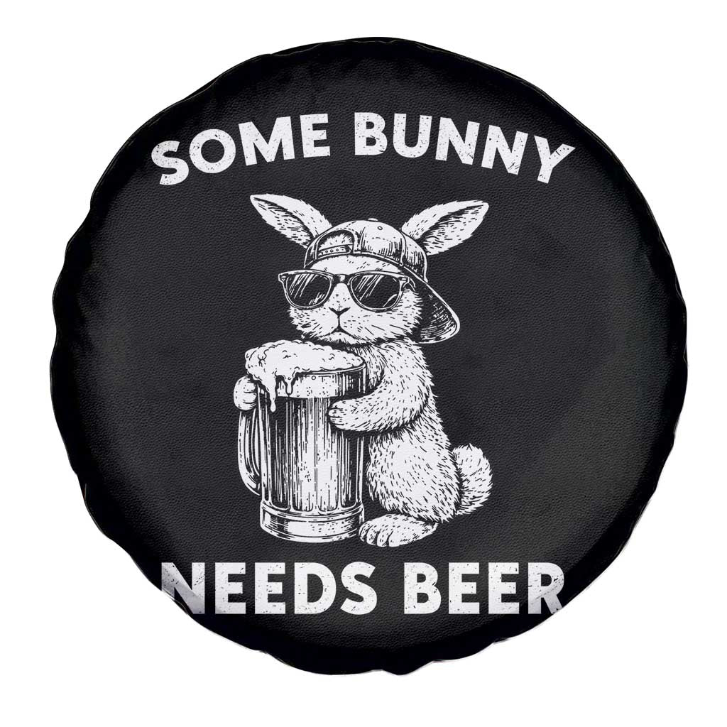 Some Bunny Needs Beer Funny Easter Drinking Humor Spare Tire Cover Cool Rabbit with Sunglasses Graphic Gift