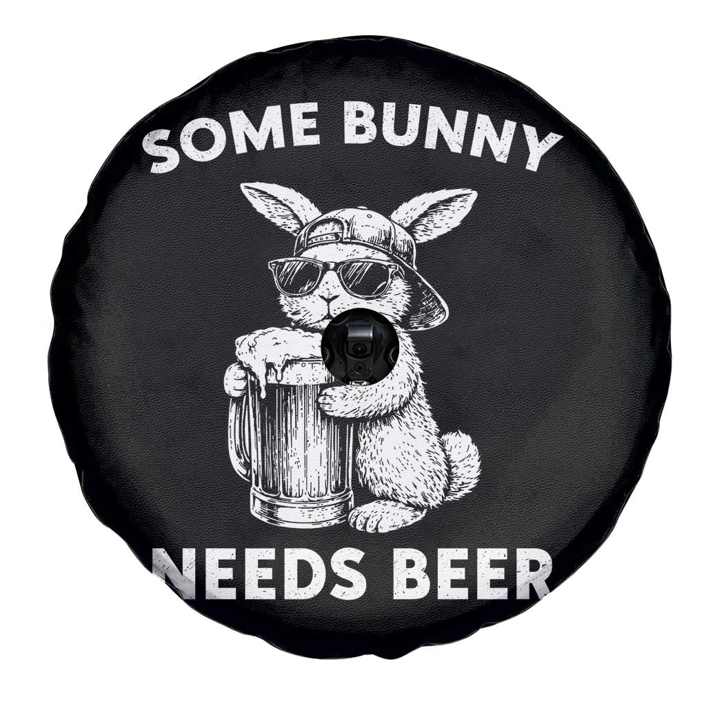 Some Bunny Needs Beer Funny Easter Drinking Humor Spare Tire Cover Cool Rabbit with Sunglasses Graphic Gift