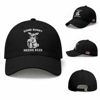 Some Bunny Needs Beer Funny Easter Drinking Humor Baseball Cap Cool Rabbit with Sunglasses Graphic Gift
