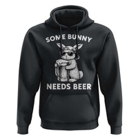 Some Bunny Needs Beer Funny Easter Drinking Humor Hoodie Cool Rabbit with Sunglasses Graphic Gift