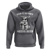 Some Bunny Needs Beer Funny Easter Drinking Humor Hoodie Cool Rabbit with Sunglasses Graphic Gift