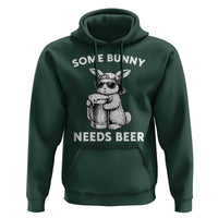 Some Bunny Needs Beer Funny Easter Drinking Humor Hoodie Cool Rabbit with Sunglasses Graphic Gift
